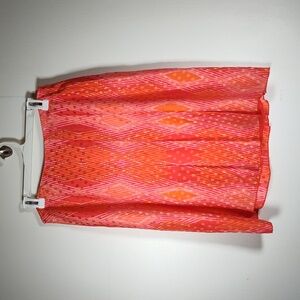 Valerie Stevens 100% Silk Orange and Pink Pleated Skirt 10